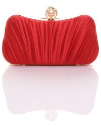 AJVANI - Evening Party Wedding Ruched Clutch Bag - Lyst