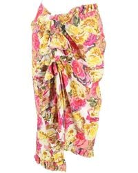 Dries Van Noten - Preloved Sina Floral Printed Midi Ruffled Skirt - Lyst