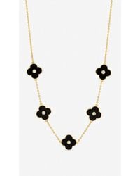 Jon Richard - Plated & Jet Polished Clover Necklace - Lyst