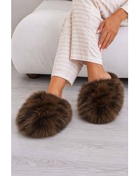 AJVANI - Slip On Mule Fluffy Indoor Slippers - Lyst