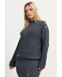 Yours - High Neck Knitted Jumper - Lyst