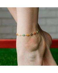 The Colourful Aura - Plated Daisy Sun Flower Charms Indie Boho Daisy Floral Summer Anklet - Lyst