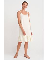 Dilvin - Sleeveless Midi Slip Dress W/ Frill Detail - Lyst