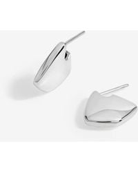 Simply Silver - Sterling 925 Polished Angular Hoop Earrings - Lyst