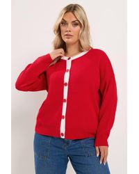 Yours - Contrast Knitted Cardigan - Lyst