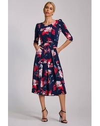 Jolie Moi - Sleeve Printed Jersey Midi Dress - Lyst