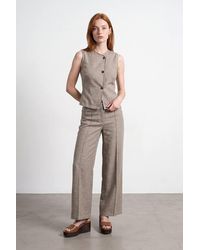 Dilvin - High-Waist Wide-Leg Pleated Trousers - Lyst