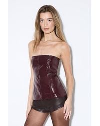 MissPap - Tailored Faux Leather Bandeau Top - Lyst