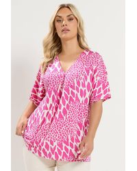 Yours - Abstract Pleat Front Top - Lyst