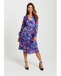 Liquorish - Multicolour Abstract Dot Print Midi Wrap Dress - Lyst