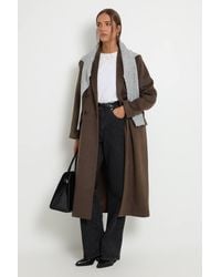 Wallis - Wool Blend Double Breasted Coat - Lyst