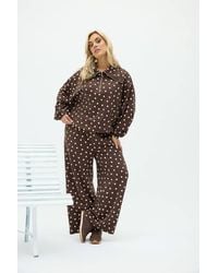 Yours - Polka Dot Wide Leg Joggers - Lyst
