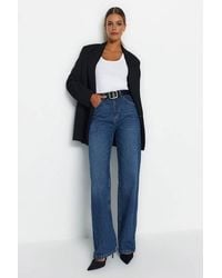 WOVCOR - High Waist Wide Leg Jeans Denim - Lyst