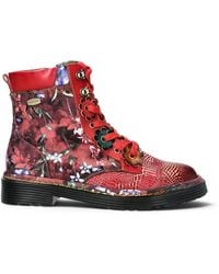 Infinity Leather - Gothic Victorian Floral Leather Lace-Up Boots - Lyst