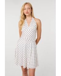 Pink Vanilla - Polka Dot Slinky Halter Neck Dress - Lyst