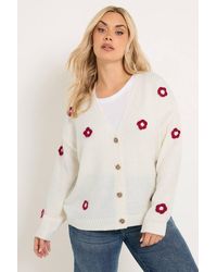 Yours - Applique Flower Cardigan - Lyst