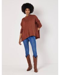 Apricot - Cable Knit Oversized Jumper - Lyst