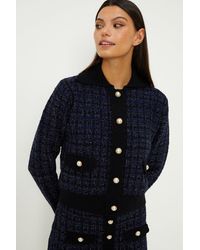 Oasis - Knitted Tweed Scallop Detail Jacket - Lyst
