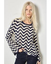 Apricot - Stripe Waves Pointelle Knit Jumper - Lyst