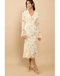 Little Mistress - Floral Print Frill Midaxi Dress - Lyst