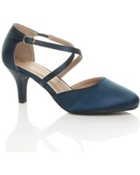 AJVANI - Mid Heel Crossed Straps Court Shoes - Lyst