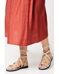 Oasis - Britney Lace Up Studded Gladiator Sandals - Lyst