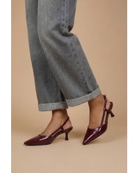 Dorothy Perkins - Luneth Kitten Heel Slingback Faux Leather Court Shoes - Lyst