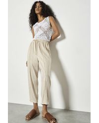Apricot - Ladder Lace Insert Linen Blend Joggers - Lyst