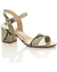AJVANI - Mid Block Heel Strappy Sandals - Lyst