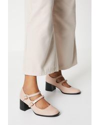 Oasis - Valerie Square Toe Double Strap Mary Jane Court Shoes - Lyst