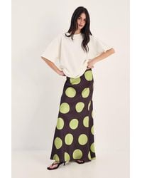 Nasty Gal - Satin Polka Dot Bias Maxi Skirt - Lyst