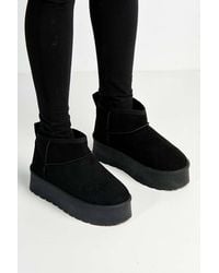 Miss Diva - Dahl Faux Fur Lining Chunky Sole Ankle Boots - Lyst