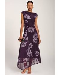 Jolie Moi - Asymmetric Draped Mesh Maxi Dress - Lyst