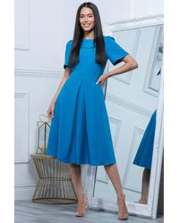 Jolie Moi - Debora Button Neck Dress - Lyst