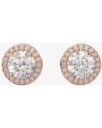 Swarovski - Constella Rose-Plated Halo Stud Earrings 5636275 - Lyst
