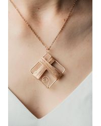 The Colourful Aura - Square Wire Wrapped Rectangle Drop Earring - Lyst