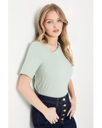 Oasis - Plain Asymmetic Short Sleeve Top - Lyst