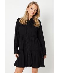 Oasis - Trim Insert Cotton Mini Shirt Dress - Lyst