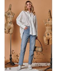 Jolie Moi - Keyhole Back Detail Blouse - Lyst