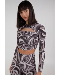 Pink Vanilla - Swirl Print Cut Out Top - Lyst
