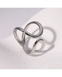 The Colourful Aura - Abstract Infinity Swirl Adjustable Ring Minimalist Open Band - Lyst