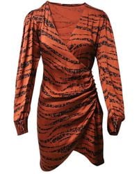 Anine Bing - Preloved Penelope Tiger Print Mini Dress Silk - Lyst