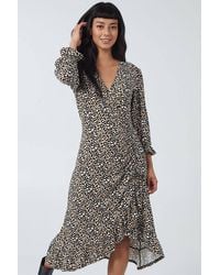 Blue Vanilla - Wrap Front Ruched Detail Midi Dress - Lyst