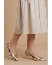 Dorothy Perkins - Luneth Kitten Heel Slingback Faux Leather Court Shoes - Lyst