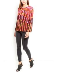 Cutie London - Abstract Floral Print Long Sleeve Top - Lyst