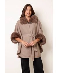 Blue Vanilla - Short Sleeve Collar Poncho - Lyst