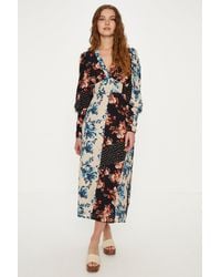 Oasis - Mixed All Over Floral Spot Printed Dress - Lyst