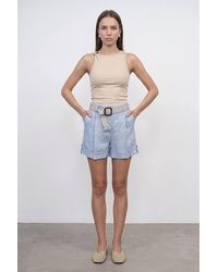 Dilvin - Linen High-Waist Tailored Shorts - Lyst