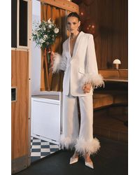 Coast - Feather Trim Single Breasted Tux Style Wedding Blazer - Lyst