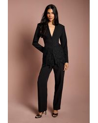 Coast - Single Breasted Lace Trim Fitted Blazer - Lyst
